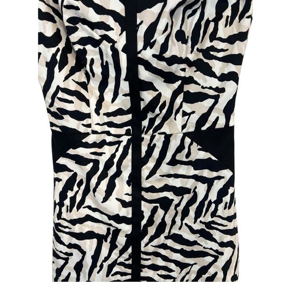 Karen Millen Zebra Print Shift mini Dress Back Cutout NEW - Picture 7 of 16